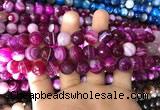 CAA1658 15.5 inches 12mm faceted round banded agate beads