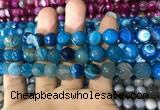 CAA1667 15.5 inches 10mm faceted round banded agate beads