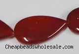 CAA167 15.5 inches 22*36mm flat teardrop red agate gemstone beads