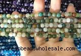 CAA1670 15.5 inches 6mm faceted round banded agate beads