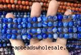 CAA1718 15 inches 8mm faceted round fire crackle agate beads