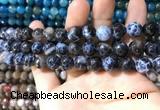 CAA1728 15 inches 10mm faceted round fire crackle agate beads