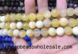 CAA1731 15 inches 10mm faceted round fire crackle agate beads