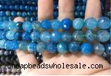 CAA1735 15 inches 10mm faceted round fire crackle agate beads