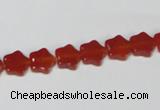 CAA174 15.5 inches 8*8mm star red agate gemstone beads