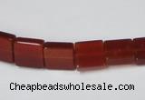 CAA175 15.5 inches 10*10mm square red agate gemstone beads