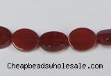 CAA176 15.5 inches 10*12mm oval red agate gemstone beads