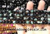 CAA1766 15 inches 8mm faceted round fire crackle agate beads