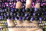 CAA1777 15 inches 10mm faceted round fire crackle agate beads