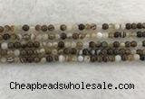 CAA1820 15.5 inches 4mm round banded agate gemstone beads