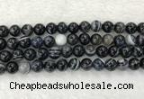 CAA1835 15.5 inches 14mm round banded agate gemstone beads