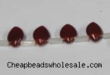 CAA184 Top-drilled 8*12mm marquise red agate gemstone beads