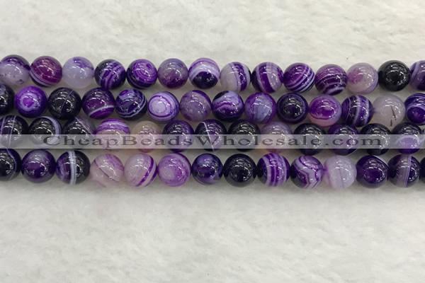 CAA1873 15.5 inches 10mm round banded agate gemstone beads