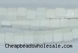 CAA19 15.5 inches 6*6mm cube white agate gemstone beads wholesale