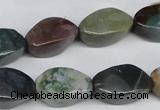 CAA198 15.5 inches 10*18mm twisted rice indian agate beads wholesale