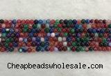 CAA2040 15.5 inches 4mm round banded agate gemstone beads