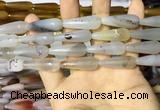 CAA2061 15.5 inches 10*30mm teardrop agate beads wholesale