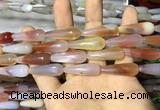 CAA2065 15.5 inches 10*30mm teardrop agate beads wholesale