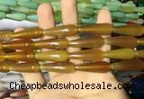 CAA2066 15.5 inches 10*30mm teardrop agate beads wholesale