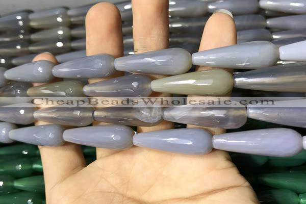 CAA2091 15.5 inches 10*30mm faceted teardrop agate beads