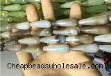 CAA2092 15.5 inches 10*30mm faceted teardrop agate beads