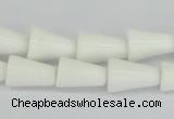 CAA21 15.5 inches 10*14mm bell white agate gemstone beads