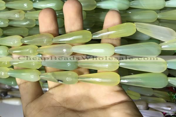 CAA2103 15.5 inches 10*30mm faceted teardrop agate beads