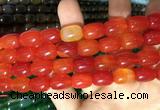 CAA2118 15.5 inches 10*14mm drum agate beads wholesale