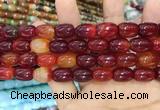 CAA2120 15.5 inches 10*14mm drum agate beads wholesale