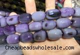 CAA2152 15.5 inches 15*20mm faceted drum agate beads wholesale