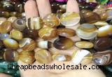 CAA2171 15.5 inches 15*20mm oval banded agate beads wholesale