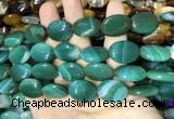 CAA2176 15.5 inches 15*20mm oval banded agate beads wholesale