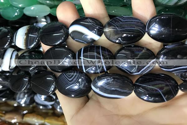 CAA2183 15.5 inches 18*25mm oval banded agate beads wholesale