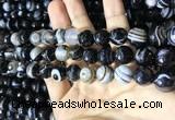 CAA2201 15.5 inches 12mm faceted round banded agate beads