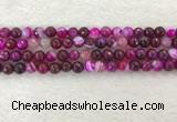 CAA2220 15.5 inches 8mm faceted round banded agate beads