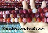 CAA2236 15.5 inches 12mm faceted round banded agate beads