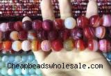 CAA2237 15.5 inches 14mm faceted round banded agate beads