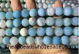 CAA2247 15.5 inches 14mm faceted round banded agate beads