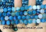 CAA2254 15.5 inches 14mm faceted round banded agate beads