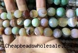 CAA2268 15.5 inches 14mm faceted round banded agate beads