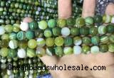 CAA2272 15.5 inches 8mm faceted round banded agate beads