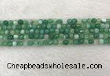 CAA2277 15.5 inches 4mm faceted round banded agate beads