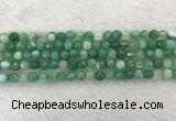 CAA2278 15.5 inches 6mm faceted round banded agate beads