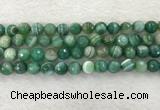 CAA2280 15.5 inches 10mm faceted round banded agate beads