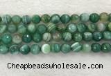 CAA2281 15.5 inches 12mm faceted round banded agate beads