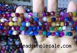 CAA2293 15.5 inches 6mm faceted round banded agate beads