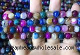 CAA2295 15.5 inches 10mm faceted round banded agate beads