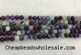 CAA2312 15.5 inches 6mm round banded agate gemstone beads