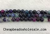 CAA2314 15.5 inches 10mm round banded agate gemstone beads