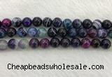 CAA2315 15.5 inches 12mm round banded agate gemstone beads